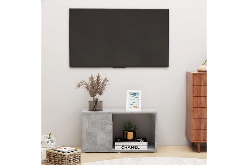 TV-bänk betonggrå 60x24x32 cm spånskiva - Grå - Möbler - Vardagsrum - Tv-möbler & mediamöbler - Tv-bänkar