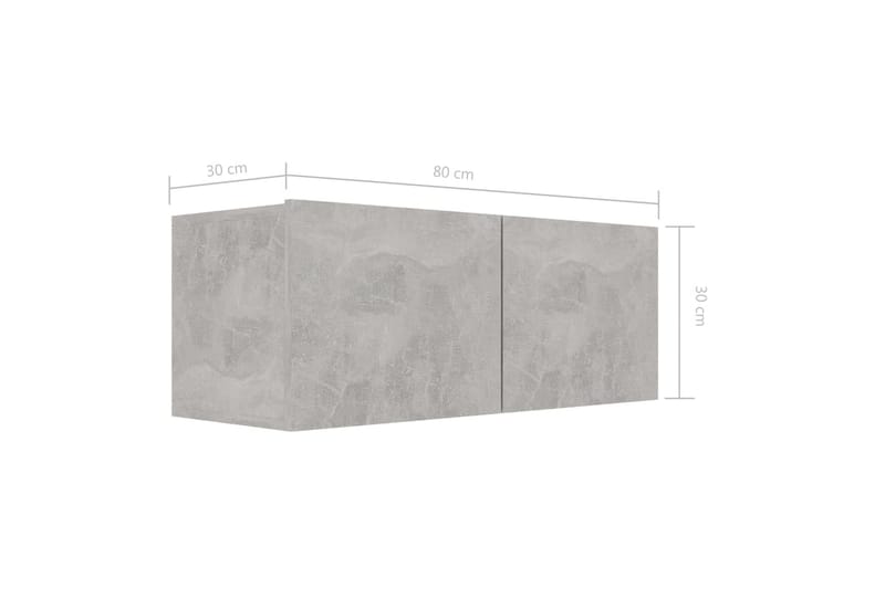 TV-bänk betonggrå 80x30x30 cm spånskiva - Grå - Möbler - Vardagsrum - Tv-möbler & mediamöbler - Tv-bänkar