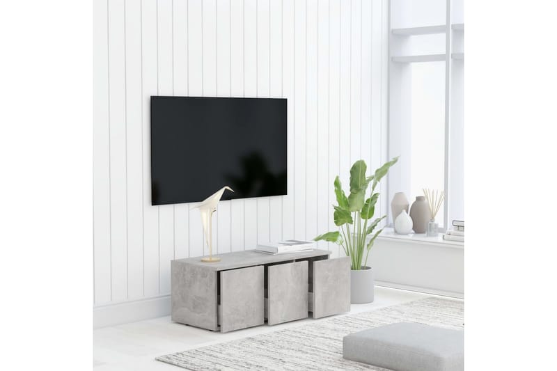 TV-bänk betonggrå 80x34x30 cm spånskiva - Grå - Möbler - Vardagsrum - Tv-möbler & mediamöbler - Tv-bänkar
