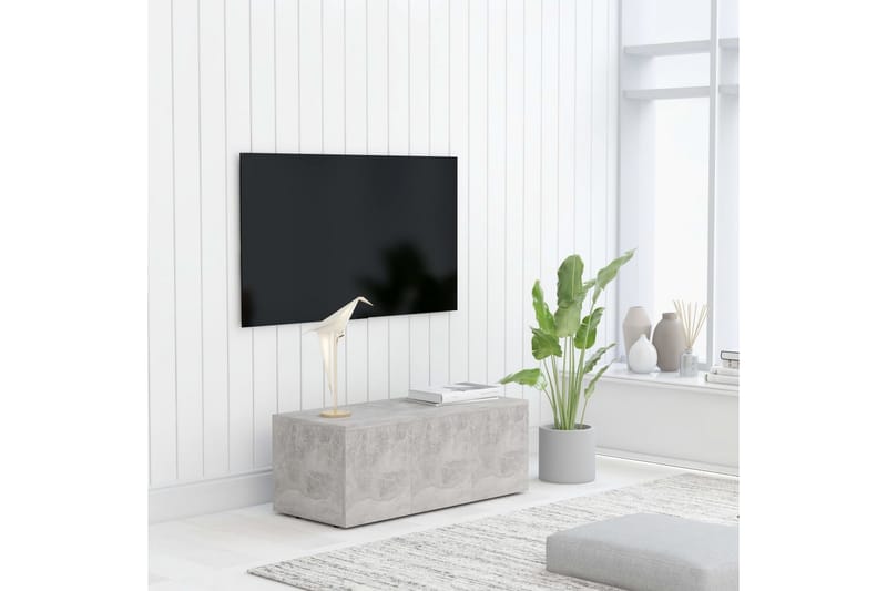 TV-bänk betonggrå 80x34x30 cm spånskiva - Grå - Tv-bänkar
