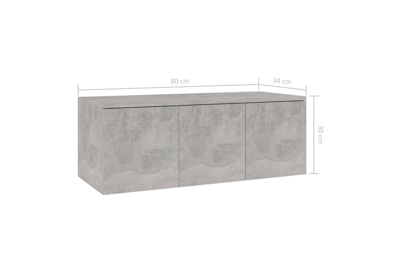 TV-bänk betonggrå 80x34x30 cm spånskiva - Grå - Möbler - Vardagsrum - Tv-möbler & mediamöbler - Tv-bänkar