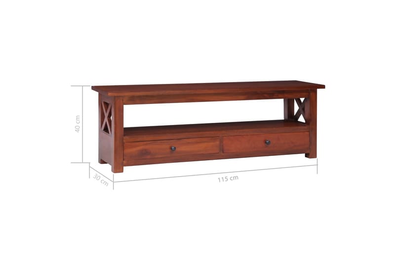 TV-bänk brun 115x30x40 cm massiv mahogny - Brun - Möbler - Vardagsrum - Tv-möbler & mediamöbler - Tv-bänkar