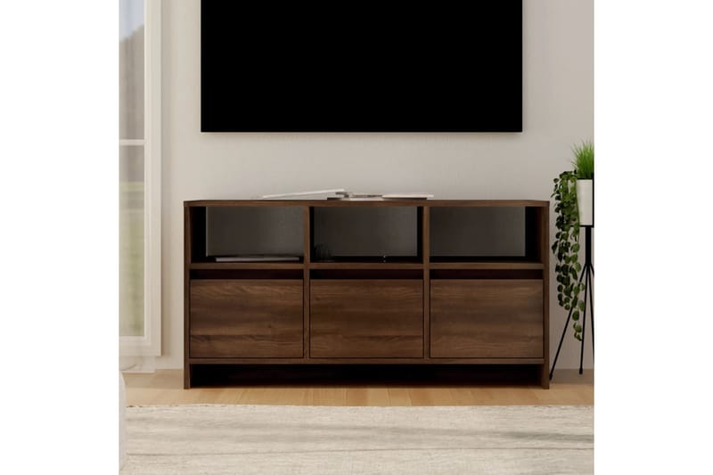 TV-bänk brun ek 102x37,5x52,5 cm spånskiva - Brun - Tv-bänkar