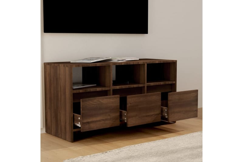 TV-bänk brun ek 102x37,5x52,5 cm spånskiva - Brun - Tv-bänkar