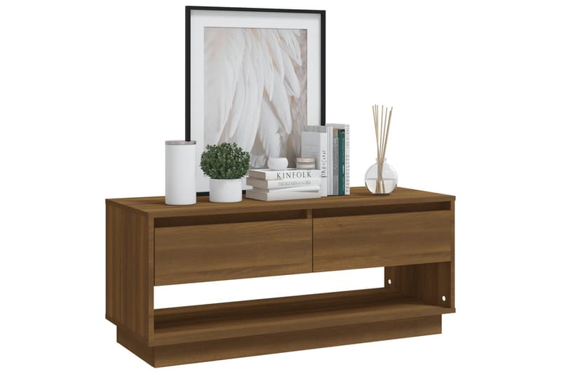 TV-bänk brun ek 102x41x44 cm spånskiva - Brun - Möbler - Vardagsrum - Tv-möbler & mediamöbler - Tv-bänkar