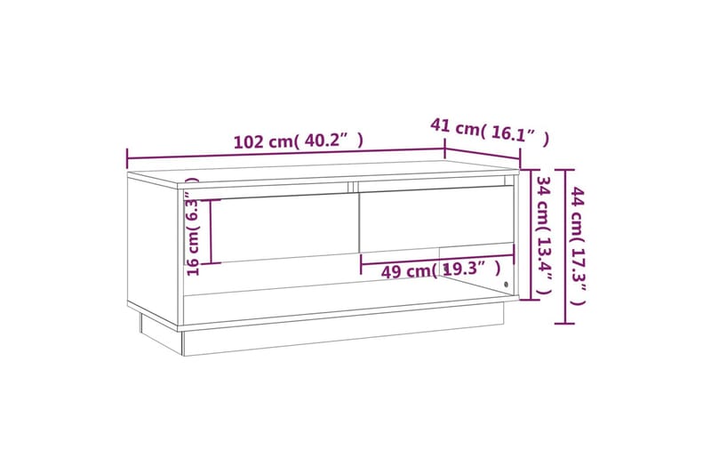 TV-bänk brun ek 102x41x44 cm spånskiva - Brun - Möbler - Vardagsrum - Tv-möbler & mediamöbler - Tv-bänkar
