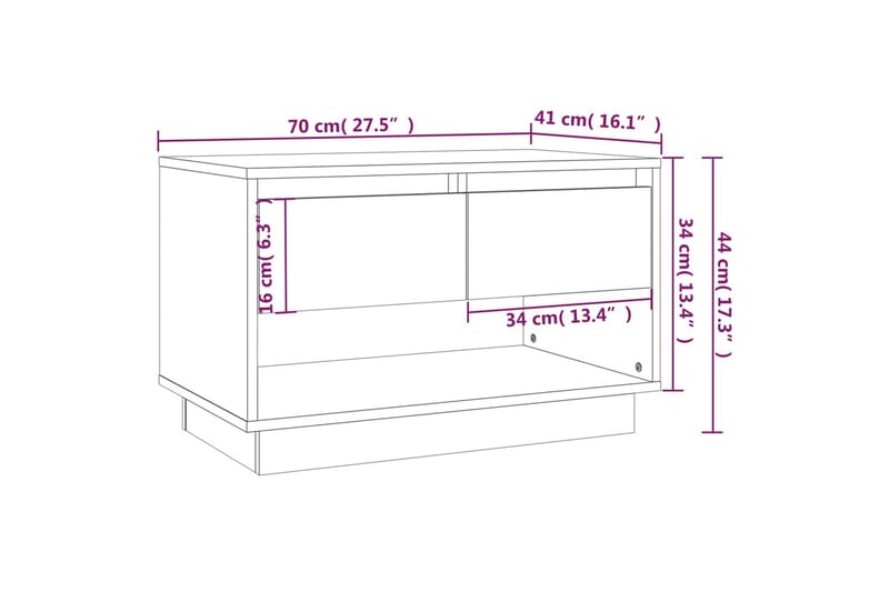TV-bänk brun ek 70x41x44 cm spånskiva - Brun - Möbler - Vardagsrum - Tv-möbler & mediamöbler - Tv-bänkar