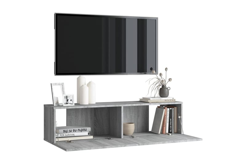 TV-bänk för vägg grå sonoma 120x30x30 cm konstruerat trä - Grå - Möbler - Vardagsrum - Tv-möbler & mediamöbler - Tv-bänkar