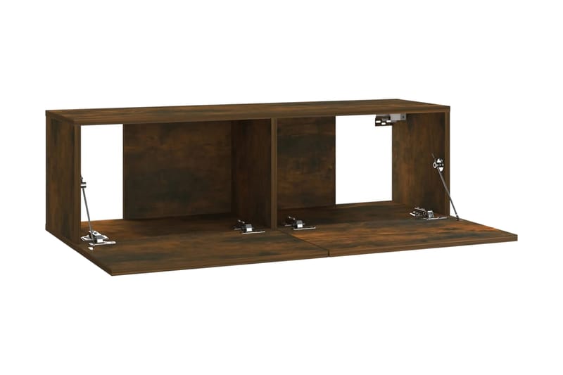 Tv-bänk för vägg rökfärgad ek 100x30x30 cm konstruerat trä - Brun - Möbler - Vardagsrum - Tv-möbler & mediamöbler - Tv-bänkar