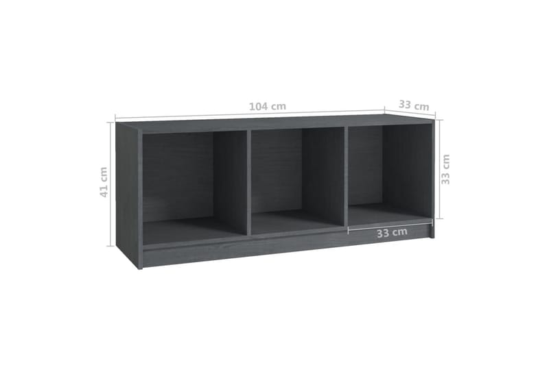 TV-bänk grå 104x33x41 cm massiv furu - Grå - Möbler - Vardagsrum - Tv-möbler & mediamöbler - Tv-bänkar