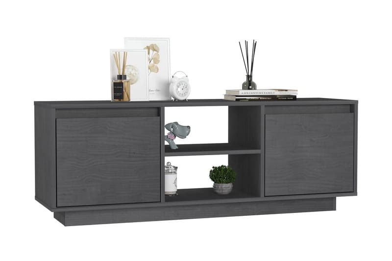 TV-bänk grå 110x30x40 cm massiv furu - Grå - Möbler - Vardagsrum - Tv-möbler & mediamöbler - Tv-bänkar