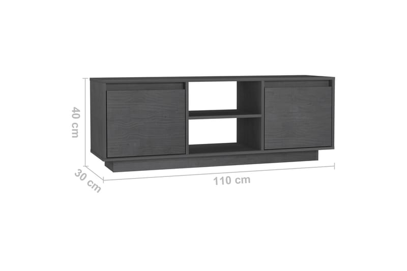TV-bänk grå 110x30x40 cm massiv furu - Grå - Möbler - Vardagsrum - Tv-möbler & mediamöbler - Tv-bänkar