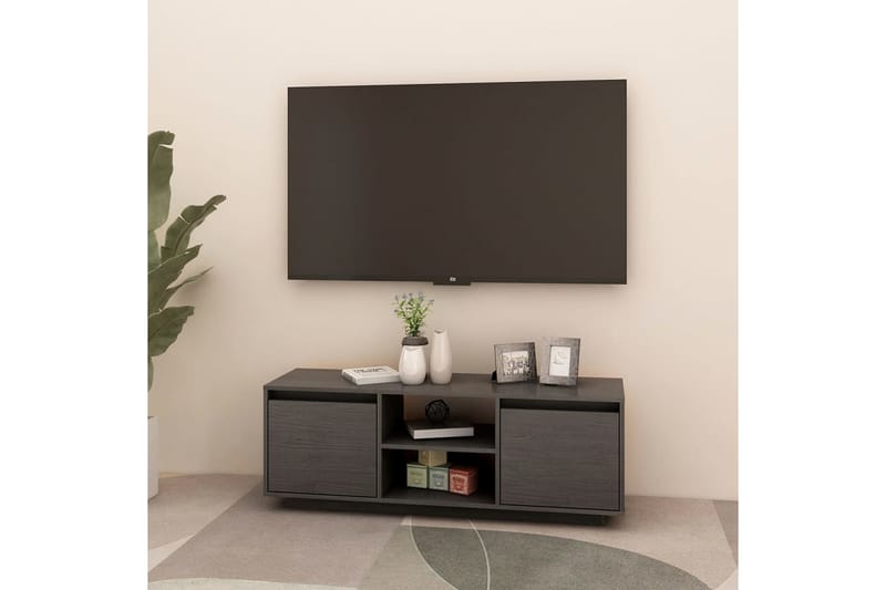 TV-bänk grå 110x30x40 cm massiv furu - Grå - Möbler - Vardagsrum - Tv-möbler & mediamöbler - Tv-bänkar