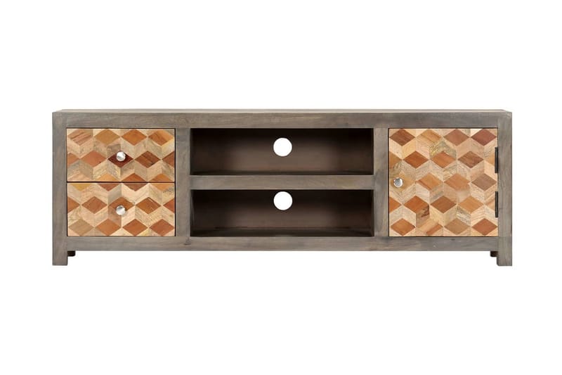TV-bänk grå 120x30x40 cm massivt mangoträ - Grå - Möbler - Vardagsrum - Tv-möbler & mediamöbler - Tv-bänkar