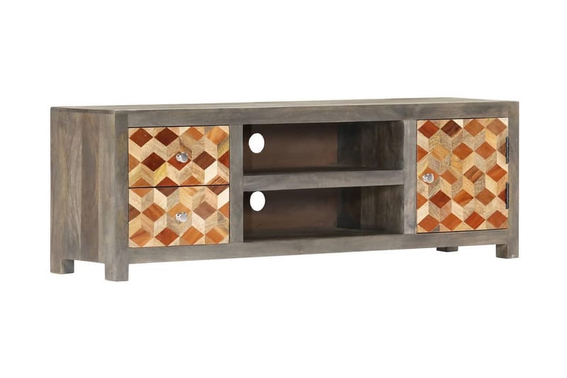 TV-bänk grå 120x30x40 cm massivt mangoträ - Grå - Möbler - Vardagsrum - Tv-möbler & mediamöbler - Tv-bänkar