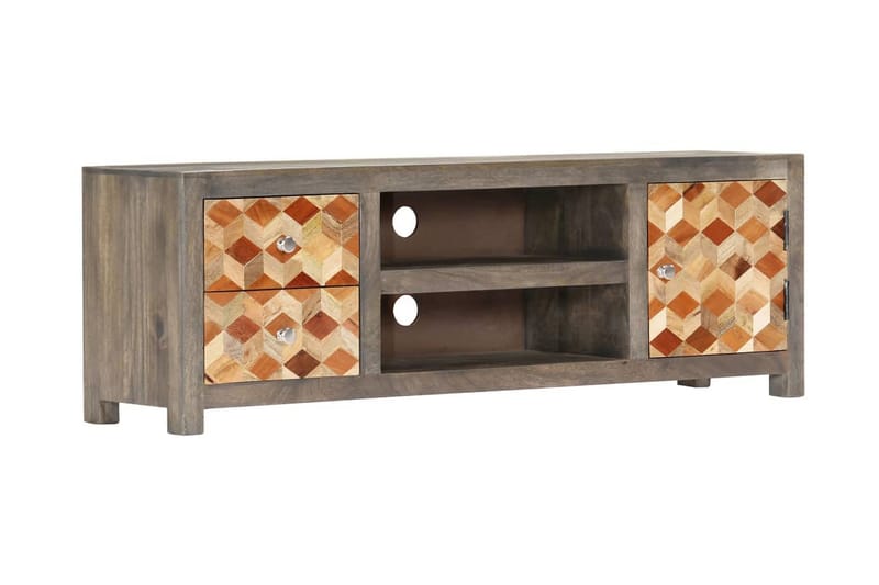 TV-bänk grå 120x30x40 cm massivt mangoträ - Grå - Möbler - Vardagsrum - Tv-möbler & mediamöbler - Tv-bänkar