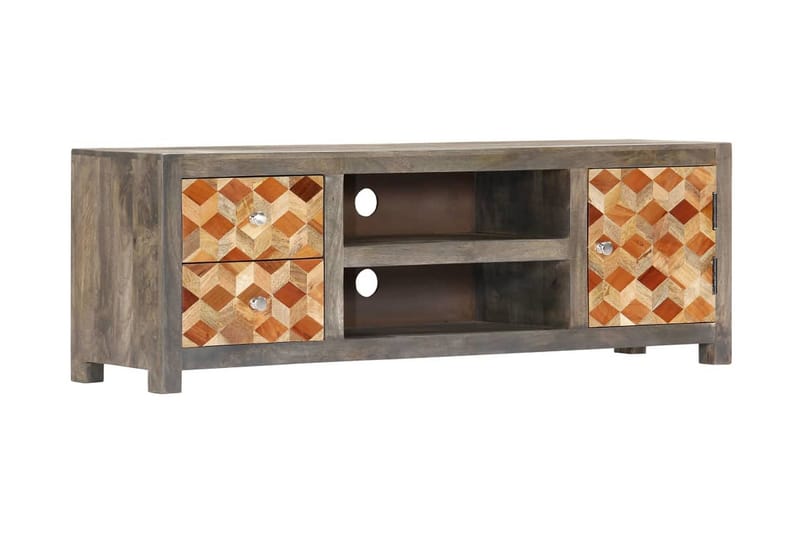 TV-bänk grå 120x30x40 cm massivt mangoträ - Grå - Möbler - Vardagsrum - Tv-möbler & mediamöbler - Tv-bänkar