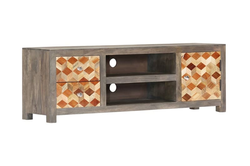 TV-bänk grå 120x30x40 cm massivt mangoträ - Grå - Möbler - Vardagsrum - Tv-möbler & mediamöbler - Tv-bänkar
