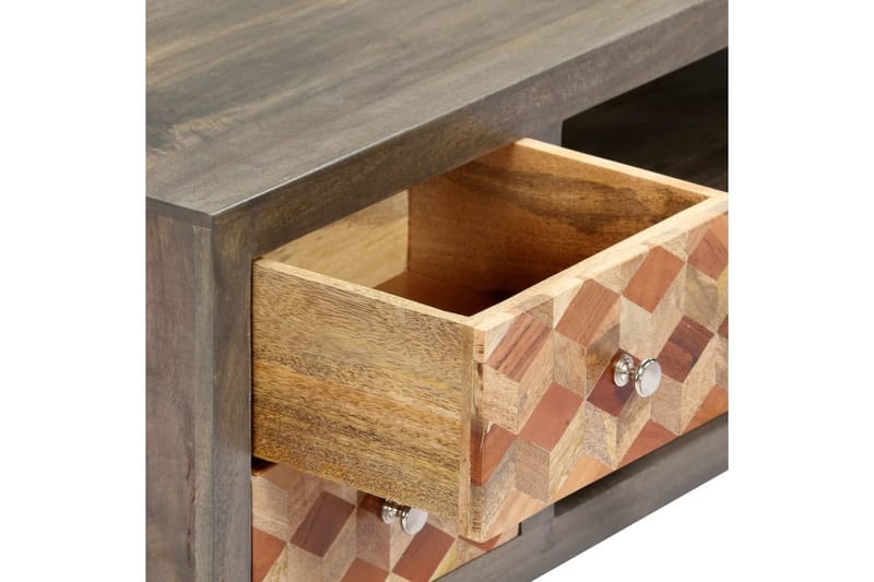 TV-bänk grå 120x30x40 cm massivt mangoträ - Grå - Möbler - Vardagsrum - Tv-möbler & mediamöbler - Tv-bänkar