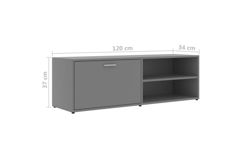 TV-bänk grå 120x34x37 cm spånskiva - Grå - Möbler - Vardagsrum - Tv-möbler & mediamöbler - Tv-bänkar