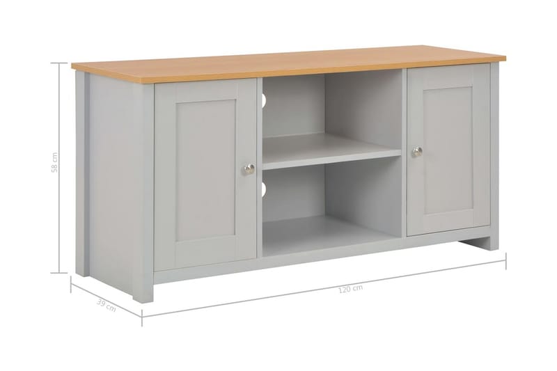 TV-bänk grå 120x39x58 cm - Grå - Möbler - Vardagsrum - Tv-möbler & mediamöbler - Tv-bänkar