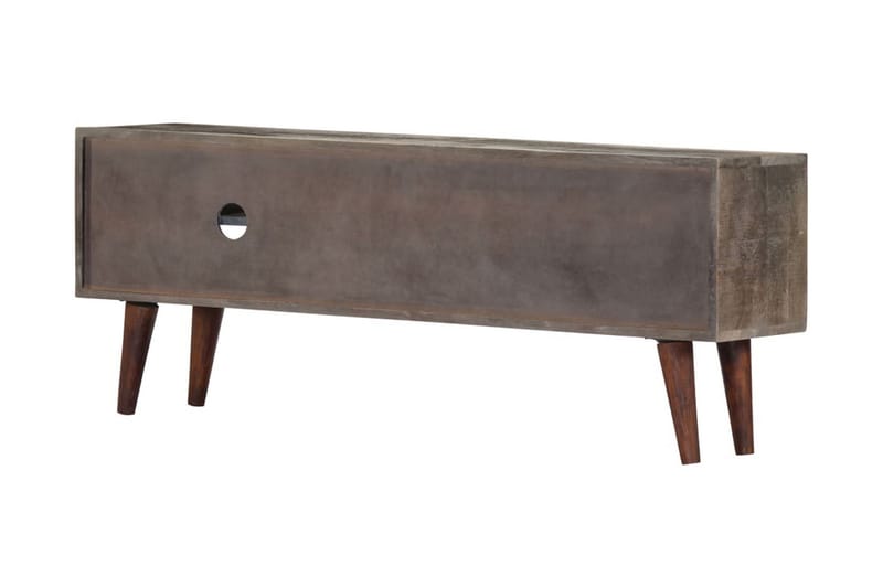 TV-bänk grå 130x30x46 cm massivt grovt mangoträ - Grå - Möbler - Vardagsrum - Tv-möbler & mediamöbler - Tv-bänkar