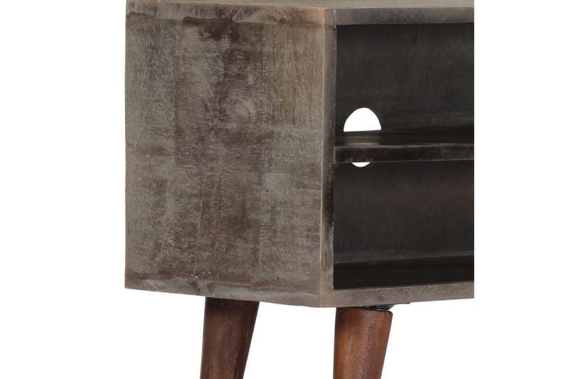 TV-bänk grå 130x30x46 cm massivt grovt mangoträ - Grå - Möbler - Vardagsrum - Tv-möbler & mediamöbler - Tv-bänkar