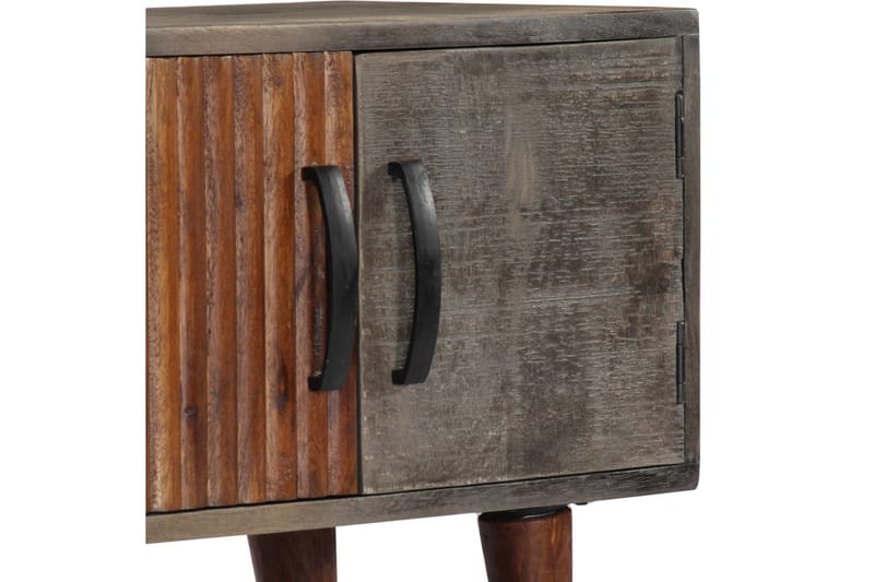 TV-bänk grå 130x30x46 cm massivt grovt mangoträ - Grå - Möbler - Vardagsrum - Tv-möbler & mediamöbler - Tv-bänkar