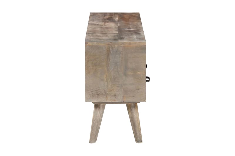 TV-bänk grå 130x35x51 cm massivt grovt mangoträ - Grå - Möbler - Vardagsrum - Tv-möbler & mediamöbler - Tv-bänkar