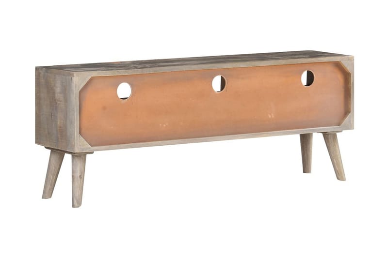 TV-bänk grå 130x35x51 cm massivt grovt mangoträ - Grå - Möbler - Vardagsrum - Tv-möbler & mediamöbler - Tv-bänkar