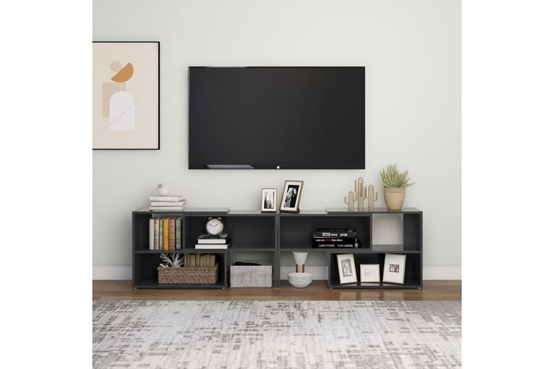 TV-bänk grå 149x30x52 cm spånskiva - Grå - Möbler - Vardagsrum - Tv-möbler & mediamöbler - Tv-bänkar