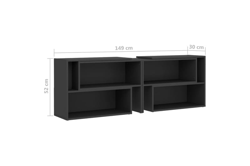 TV-bänk grå 149x30x52 cm spånskiva - Grå - Möbler - Vardagsrum - Tv-möbler & mediamöbler - Tv-bänkar