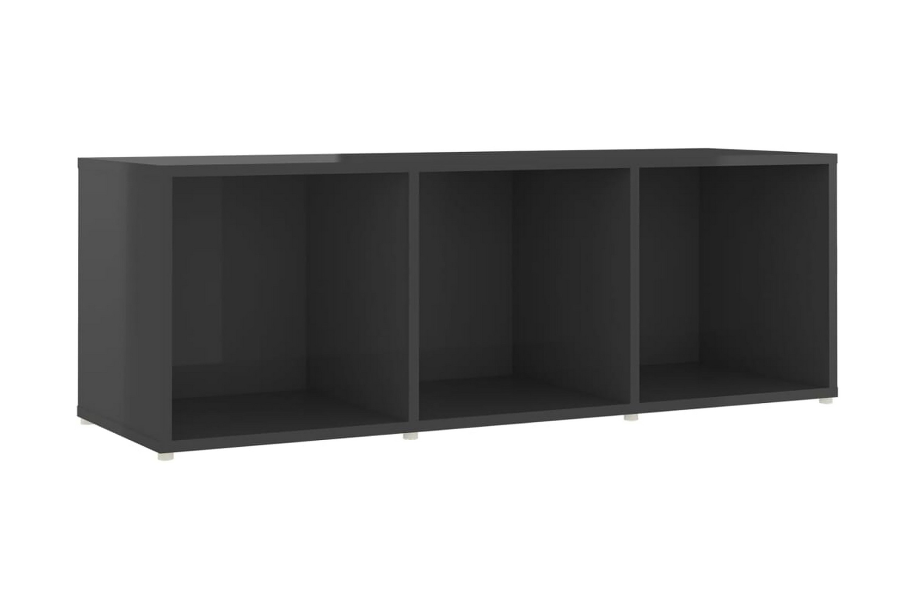 TV-bänk grå högglans 107x35x37 cm spånskiva – Grå