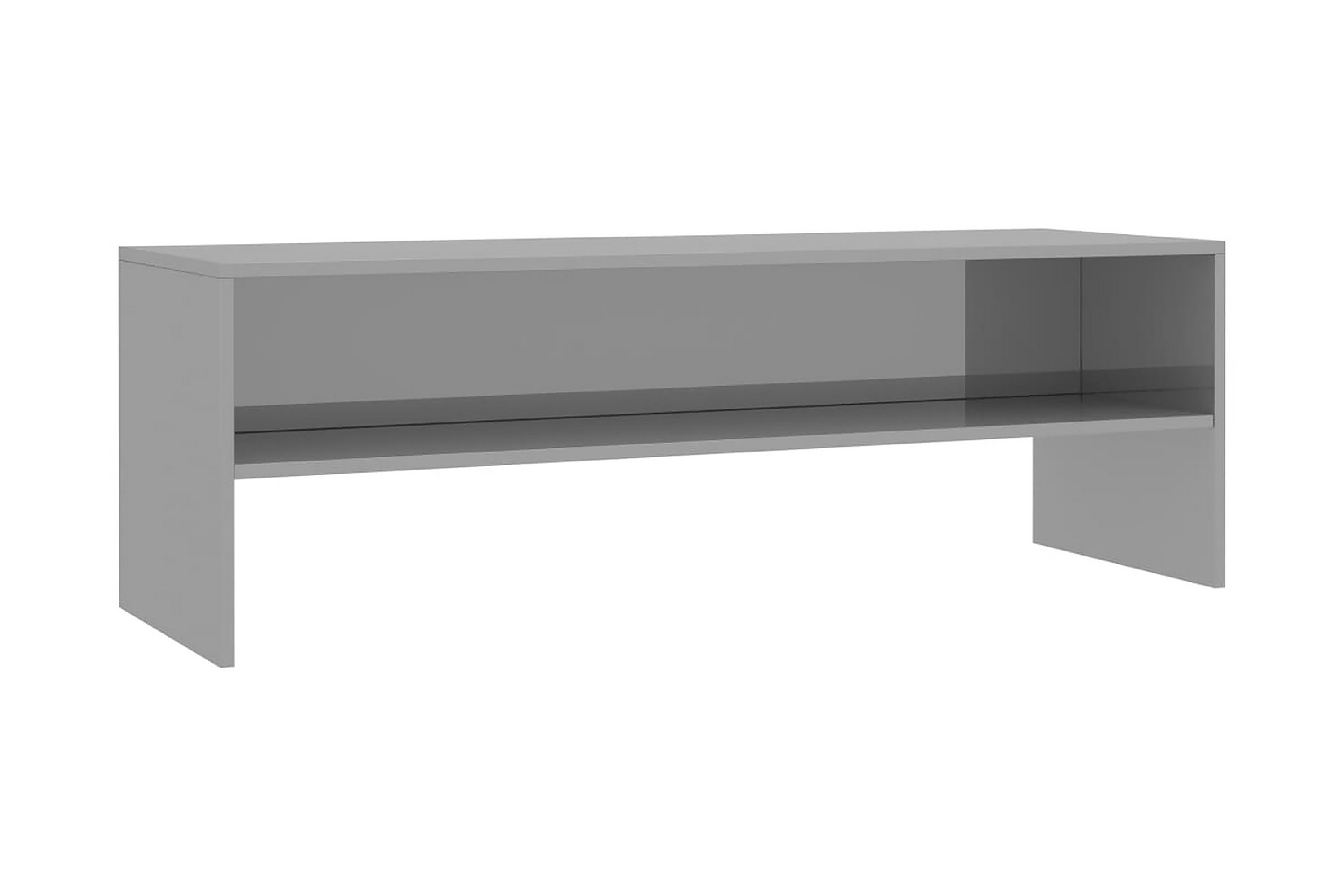TV-bänk grå högglans 120x40x40 cm spånskiva – Grå