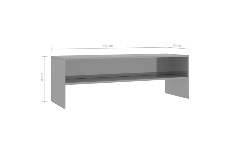 TV-bänk grå högglans 120x40x40 cm spånskiva - Grå - Möbler - Vardagsrum - Tv-möbler & mediamöbler - Tv-bänkar