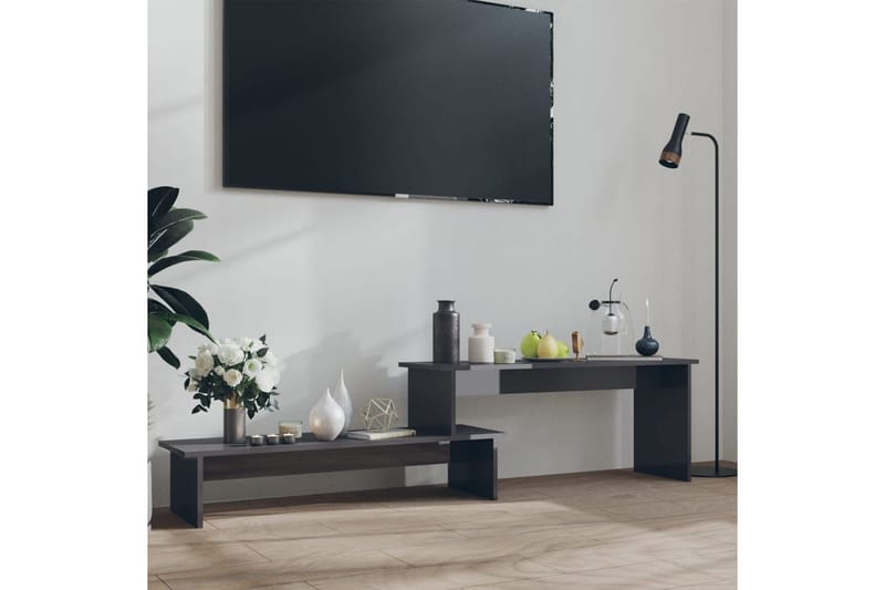 TV-bänk grå högglans 180x30x43 cm spånskiva - Grå - Möbler - Vardagsrum - Tv-möbler & mediamöbler - Tv-bänkar