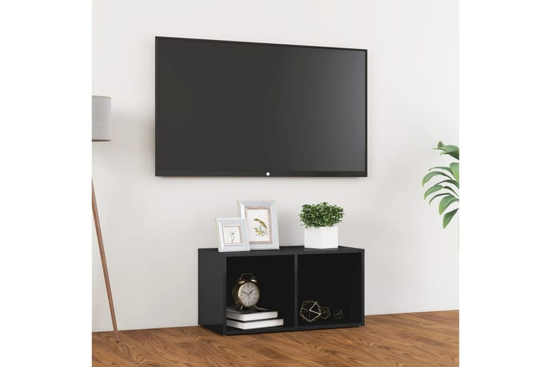 TV-bänk grå högglans 72x35x36,5 cm spånskiva - Grå - Möbler - Vardagsrum - Tv-möbler & mediamöbler - Tv-bänkar