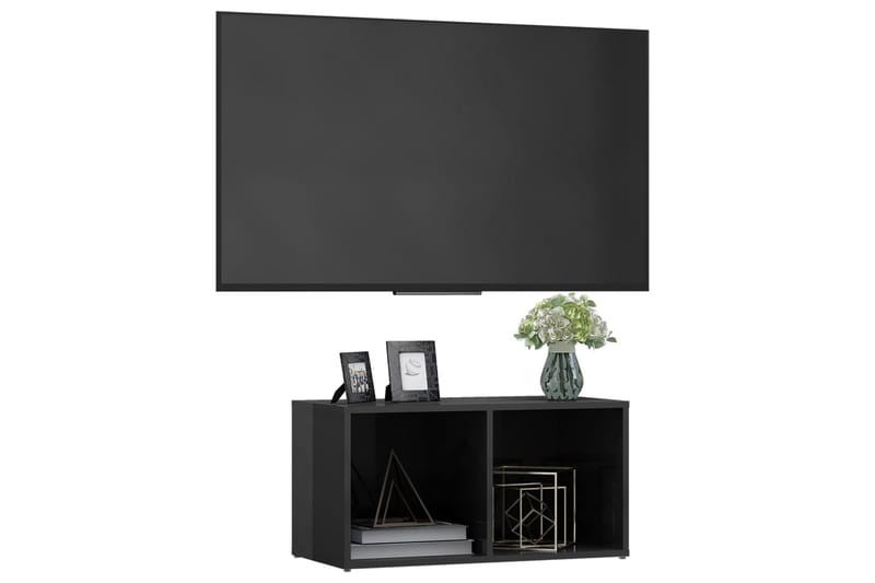 TV-bänk grå högglans 72x35x36,5 cm spånskiva - Grå - Möbler - Vardagsrum - Tv-möbler & mediamöbler - Tv-bänkar