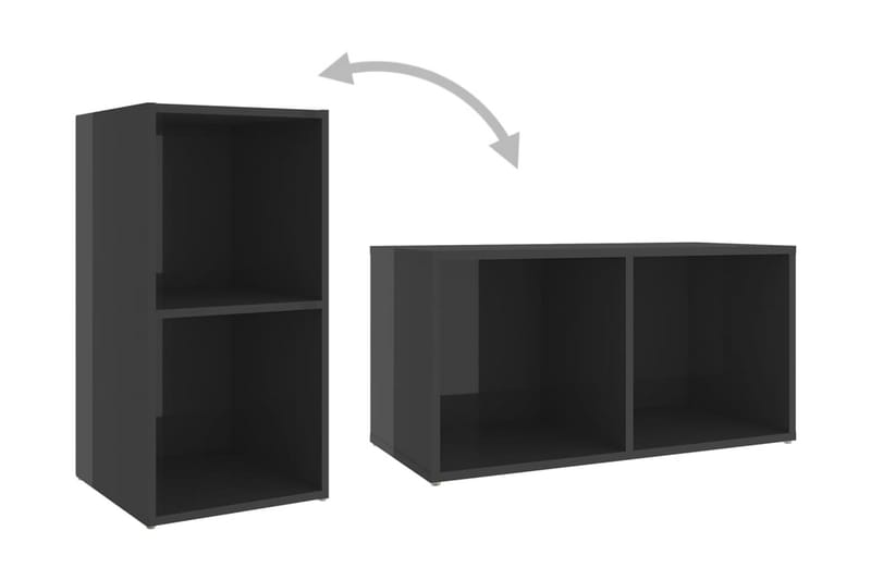 TV-bänk grå högglans 72x35x36,5 cm spånskiva - Grå - Möbler - Vardagsrum - Tv-möbler & mediamöbler - Tv-bänkar