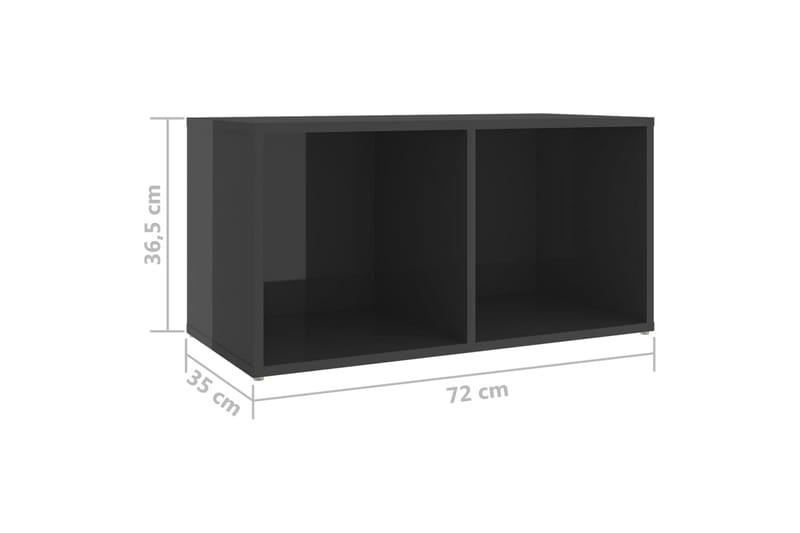 TV-bänk grå högglans 72x35x36,5 cm spånskiva - Grå - Möbler - Vardagsrum - Tv-möbler & mediamöbler - Tv-bänkar