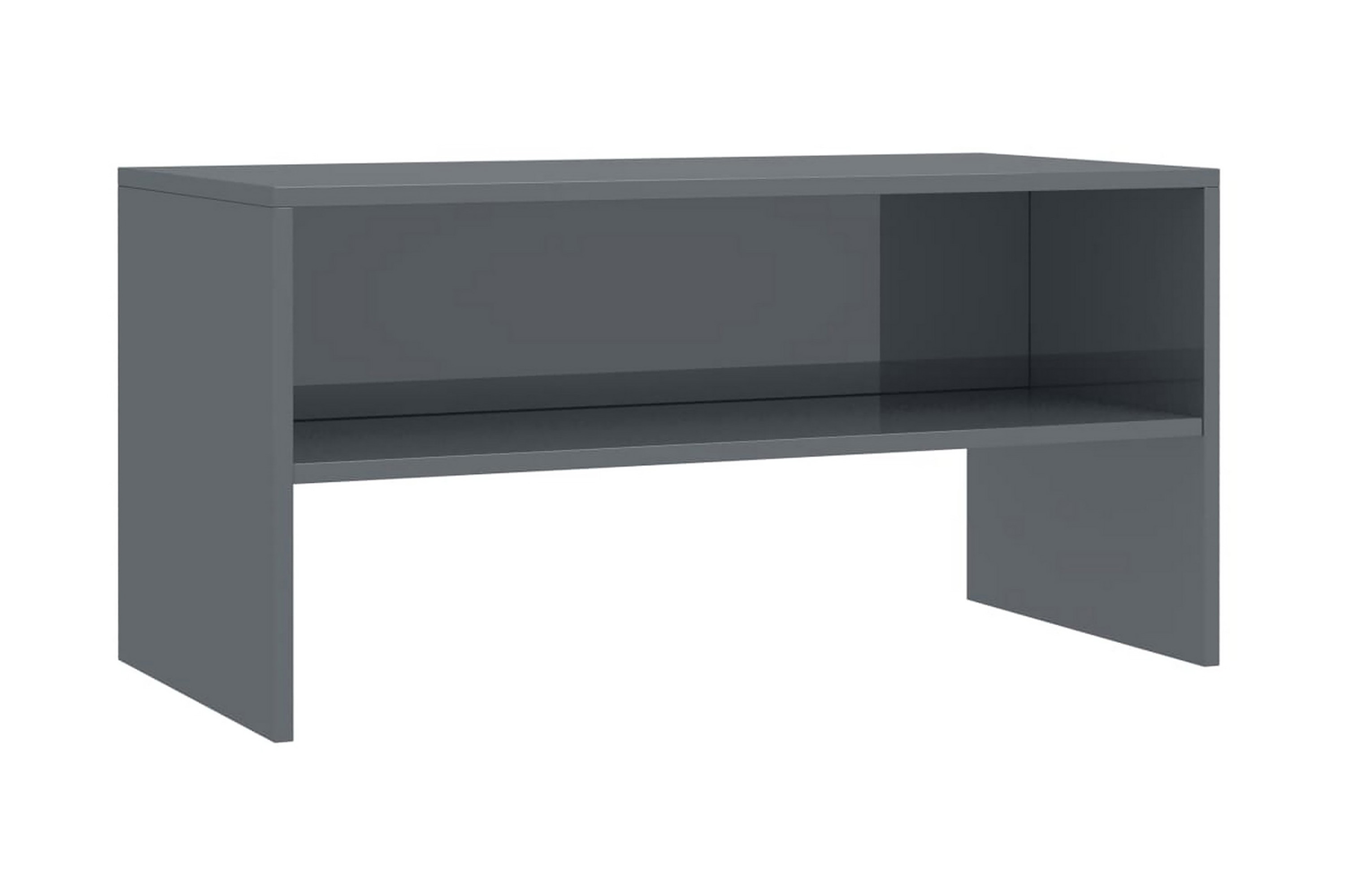 TV-bänk grå högglans 80x40x40 cm spånskiva – Grå