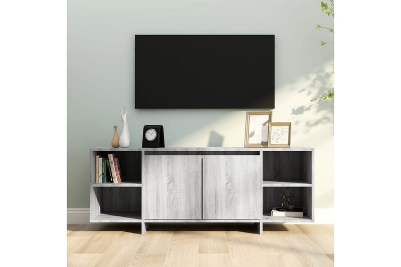 TV-bänk grå sonoma 130x35x50 cm spånskiva - Grå - Möbler - Vardagsrum - Tv-möbler & mediamöbler - Tv-bänkar