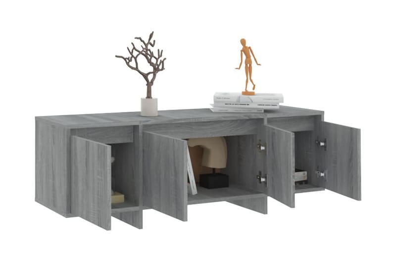TV-bänk grå sonoma-ek 120x30x40,5 cm spånskiva - Grå - Möbler - Vardagsrum - Tv-möbler & mediamöbler - Tv-bänkar
