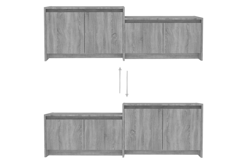 TV-bänk grå sonoma-ek 146,5x35x50 cm spånskiva - Grå - Möbler - Vardagsrum - Tv-möbler & mediamöbler - Tv-bänkar