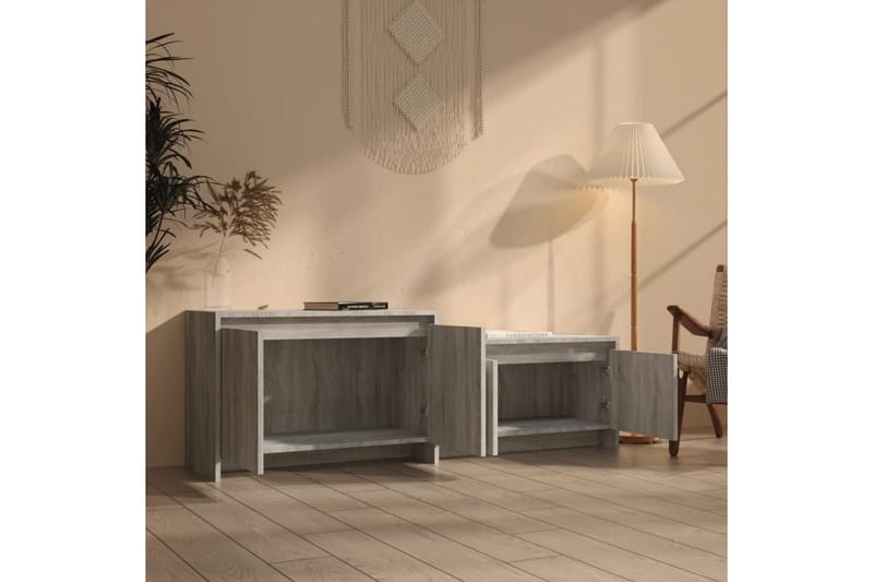 TV-bänk grå sonoma-ek 146,5x35x50 cm spånskiva - Grå - Möbler - Vardagsrum - Tv-möbler & mediamöbler - Tv-bänkar