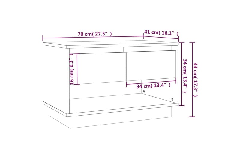 TV-bänk grå sonoma-ek 70x41x44 cm spånskiva - Grå - Möbler - Vardagsrum - Tv-möbler & mediamöbler - Tv-bänkar