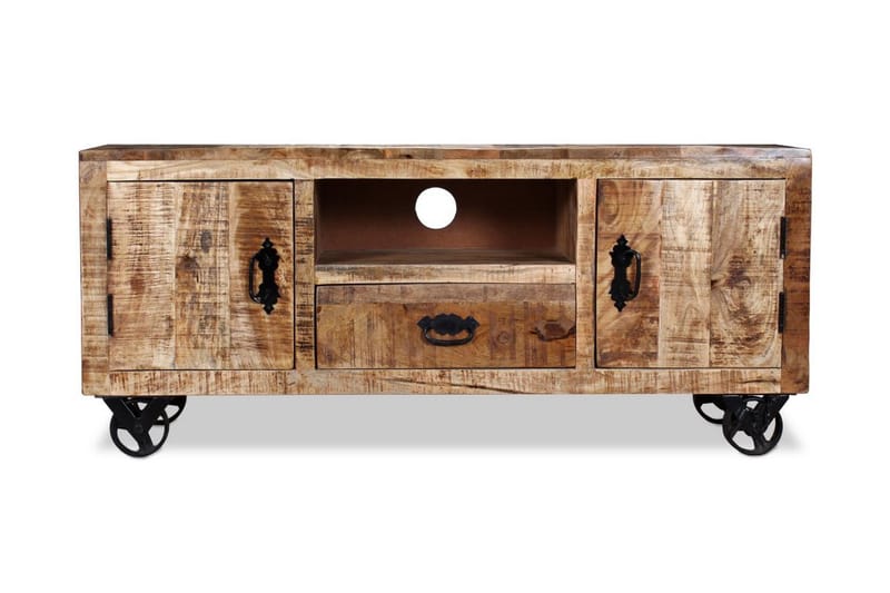 Tv-bänk grovt mangoträ 110x30x50 cm - Brun - Möbler - Vardagsrum - Tv-möbler & mediamöbler - Tv-bänkar