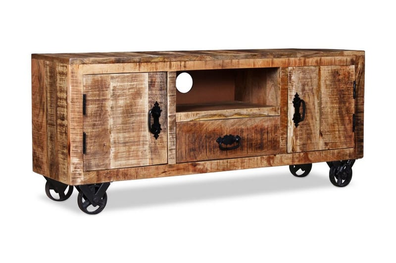 Tv-bänk grovt mangoträ 110x30x50 cm - Brun - Möbler - Vardagsrum - Tv-möbler & mediamöbler - Tv-bänkar