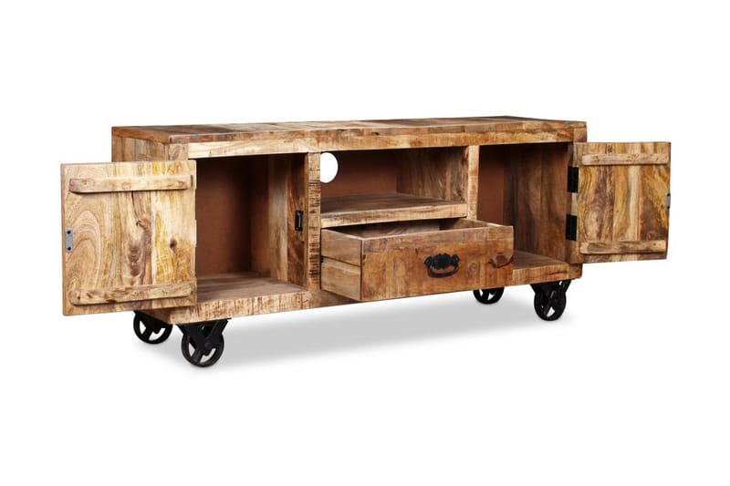 Tv-bänk grovt mangoträ 110x30x50 cm - Brun - Möbler - Vardagsrum - Tv-möbler & mediamöbler - Tv-bänkar