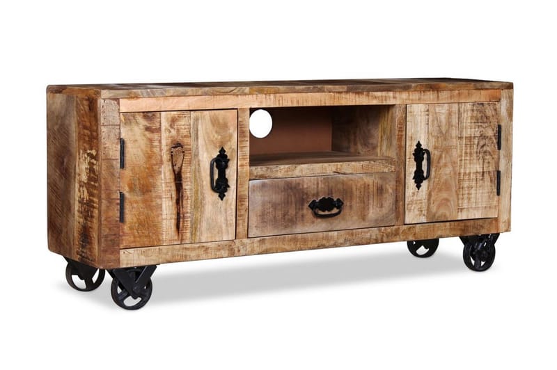 Tv-bänk grovt mangoträ 110x30x50 cm - Brun - Möbler - Vardagsrum - Tv-möbler & mediamöbler - Tv-bänkar